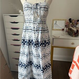 Elegant Blue and White Women's Dress